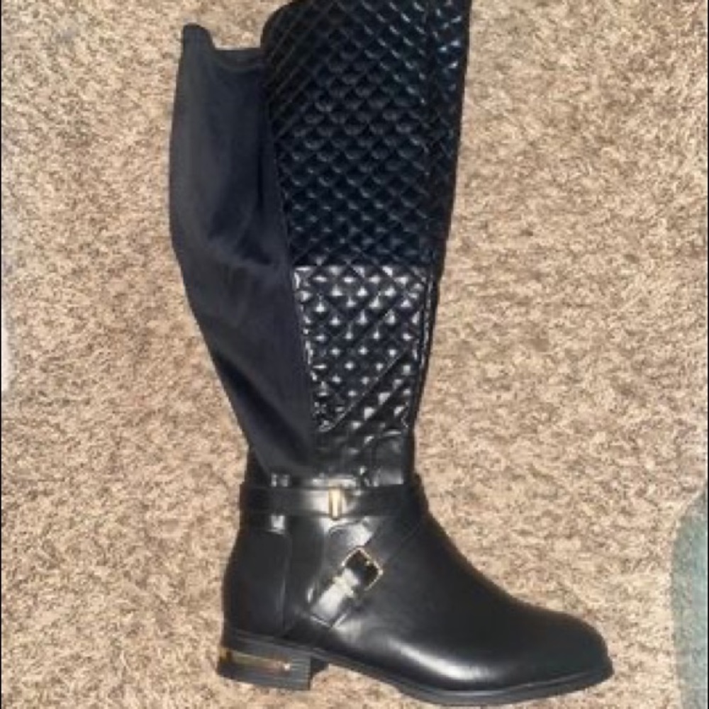 Black knee high boots